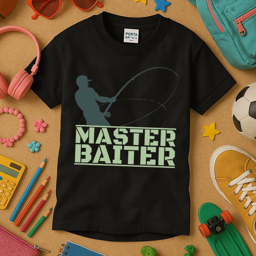 Master Baiter For Fishing Funny Kids T-Shirt