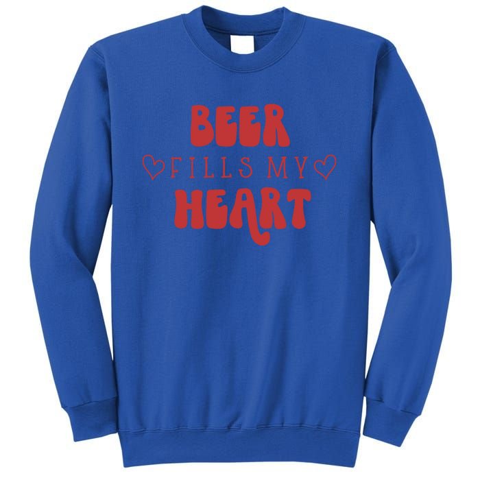 My Beer Fills My Heart Happy Valentine's Day Beer Lovers Meaningful Gift Sweatshirt