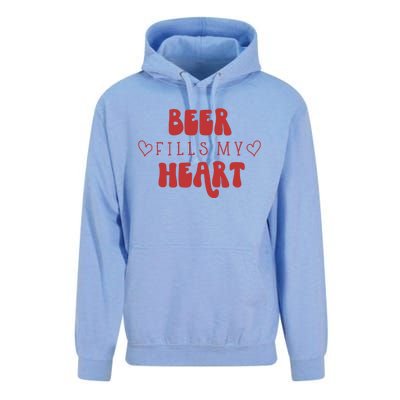 My Beer Fills My Heart Happy Valentine's Day Beer Lovers Meaningful Gift Unisex Surf Hoodie