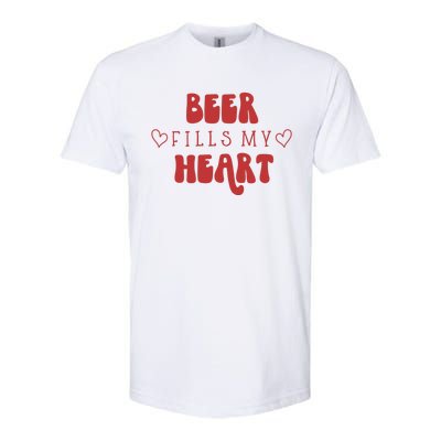 My Beer Fills My Heart Happy Valentine's Day Beer Lovers Meaningful Gift Softstyle CVC T-Shirt