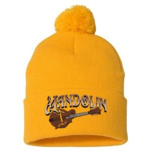 Mandolin Bluegrass Folk Music Mandolin Player Musicians Pom Pom 12in Knit Beanie