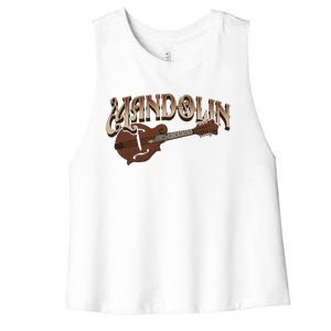 Mandolin Bluegrass Folk Music Mandolin Player Musicians Women's Racerback Cropped Tank