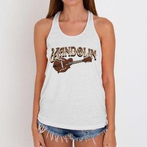 Mandolin Bluegrass Folk Music Mandolin Player Musicians Women's Knotted Racerback Tank