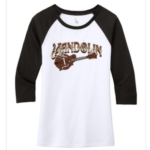 Mandolin Bluegrass Folk Music Mandolin Player Musicians Women's Tri-Blend 3/4-Sleeve Raglan Shirt