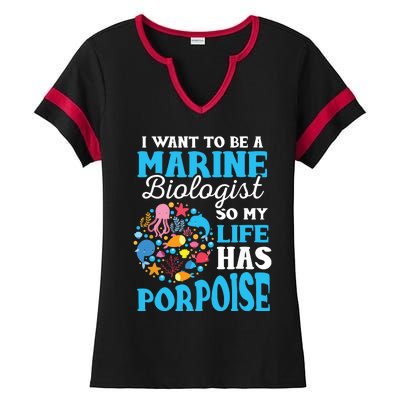 Marine Biology Future Marine Biologist Gift Saying Ladies Halftime Notch Neck Tee