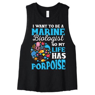 Marine Biology Future Marine Biologist Gift Saying Women's Racerback Cropped Tank