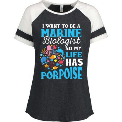 Marine Biology Future Marine Biologist Gift Saying Enza Ladies Jersey Colorblock Tee