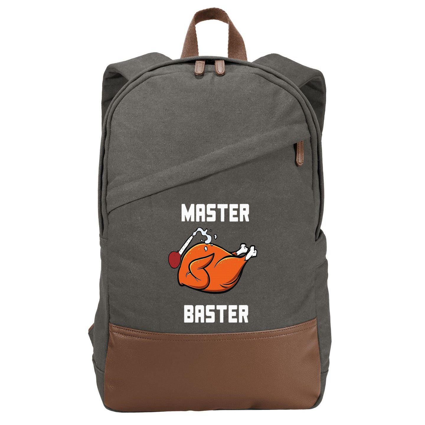 Master Baster Funny Turkey Baster Thanksgiving Cotton Canvas Backpack