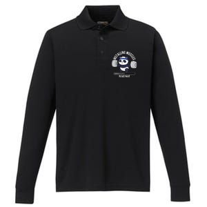 Muscle Building Fitness Panda Weight Lifting Barbell Workout Performance Long Sleeve Polo