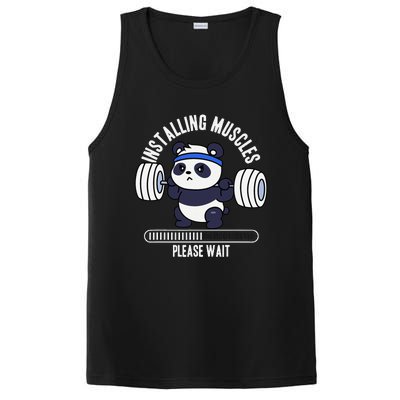 Muscle Building Fitness Panda Weight Lifting Barbell Workout PosiCharge Competitor Tank