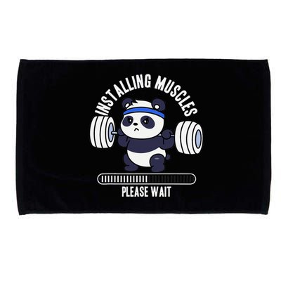 Muscle Building Fitness Panda Weight Lifting Barbell Workout Microfiber Hand Towel