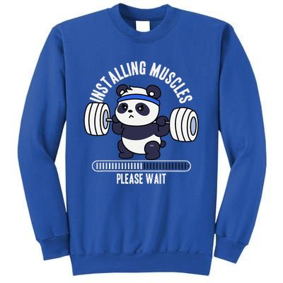 Muscle Building Fitness Panda Weight Lifting Barbell Workout Sweatshirt