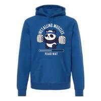 Muscle Building Fitness Panda Weight Lifting Barbell Workout Premium Hoodie