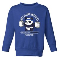 Muscle Building Fitness Panda Weight Lifting Barbell Workout Toddler Sweatshirt