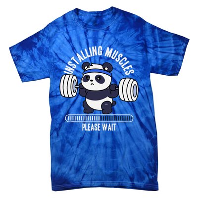 Muscle Building Fitness Panda Weight Lifting Barbell Workout Tie-Dye T-Shirt