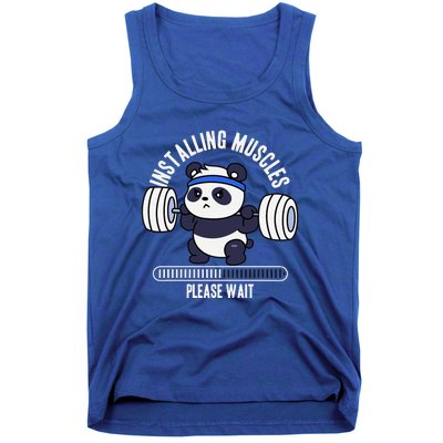 Muscle Building Fitness Panda Weight Lifting Barbell Workout Tank Top