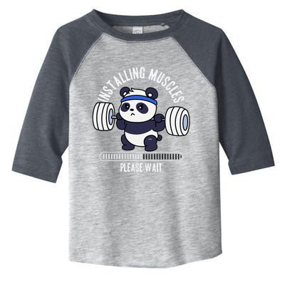 Muscle Building Fitness Panda Weight Lifting Barbell Workout Toddler Fine Jersey T-Shirt