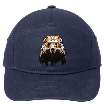 Mama Bear Face Sunglasses Mother's Day 7-Panel Snapback Hat