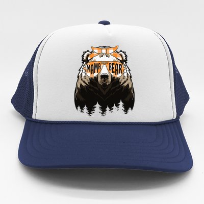 Mama Bear Face Sunglasses Mother's Day Trucker Hat