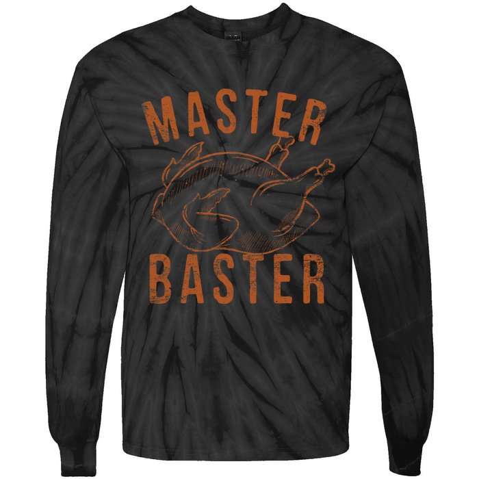 Master Baster Funny Turkey Print Happy Thanksgiving Day Tie-Dye Long Sleeve Shirt