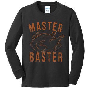 Master Baster Funny Turkey Print Happy Thanksgiving Day Kids Long Sleeve Shirt