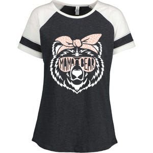 Mama Bear Face Sunglasses Mother Mom Mommy MotherS Day Enza Ladies Jersey Colorblock Tee