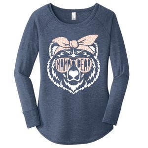 Mama Bear Face Sunglasses Mother Mom Mommy MotherS Day Women's Perfect Tri Tunic Long Sleeve Shirt