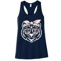 Mama Bear Face Sunglasses Mother Mom Mommy MotherS Day Women's Racerback Tank