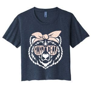 Mama Bear Face Sunglasses Mother Mom Mommy MotherS Day Women's Crop Top Tee