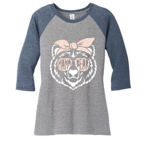 Mama Bear Face Sunglasses Mother Mom Mommy MotherS Day Women's Tri-Blend 3/4-Sleeve Raglan Shirt