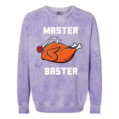 Master Baster Funny Turkey Baster Thanksgiving Colorblast Crewneck Sweatshirt