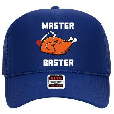 Master Baster Funny Turkey Baster Thanksgiving High Crown Mesh Back Trucker Hat