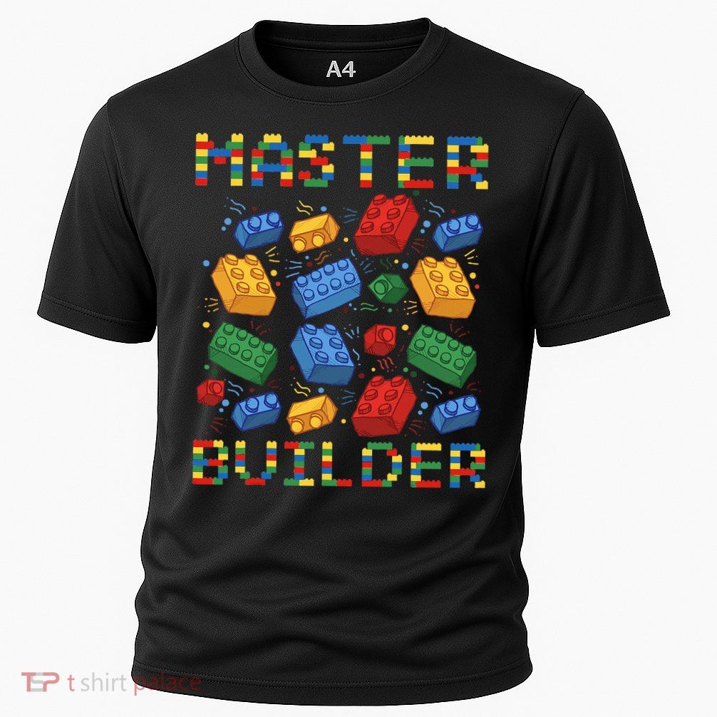 Master Builder Funny Building Blocks Gifts Cooling Performance Crew T-Shirt