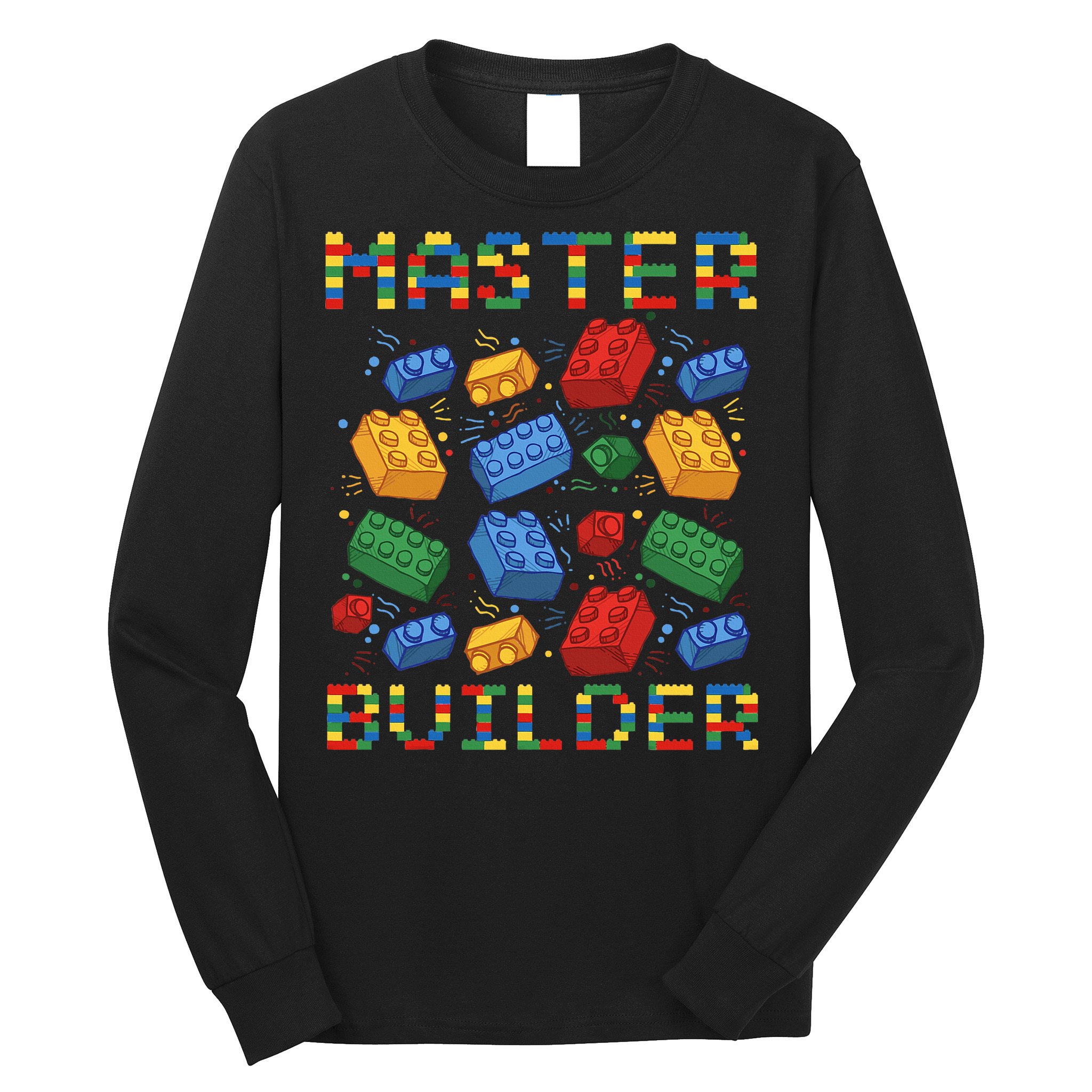 Master Builder Funny Building Blocks Gifts Long Sleeve Shirt