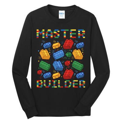 Master Builder Funny Building Blocks Gifts Tall Long Sleeve T-Shirt