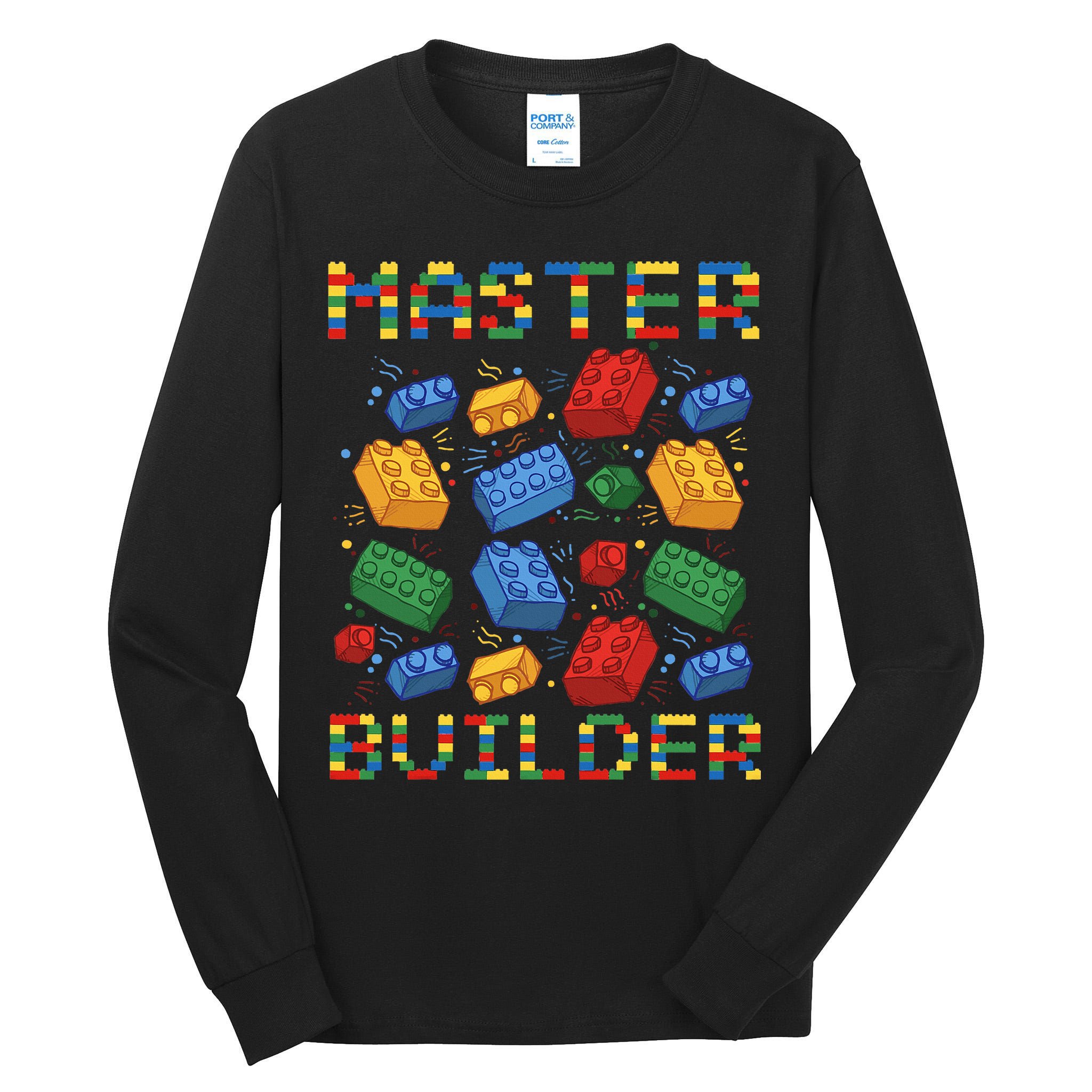 Master Builder Funny Building Blocks Gifts Tall Long Sleeve T-Shirt