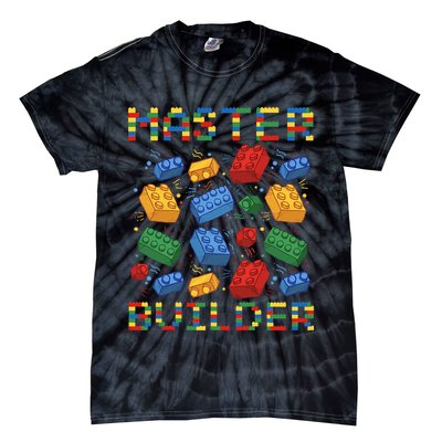 Master Builder Funny Building Blocks Gifts Tie-Dye T-Shirt