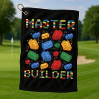 Master Builder Funny Building Blocks Gifts Golf Towel