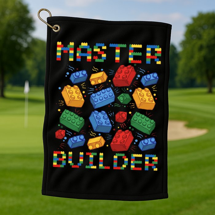 Master Builder Funny Building Blocks Gifts Golf Towel