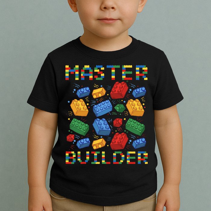 Master Builder Funny Building Blocks Gifts Toddler T-Shirt