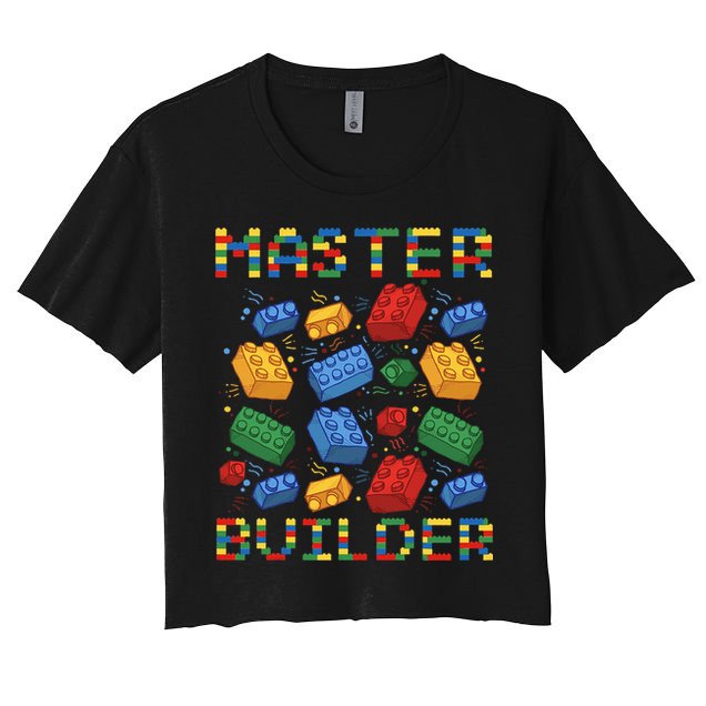Master Builder Funny Building Blocks Gifts Crop Top