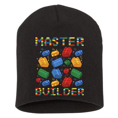 Master Builder Funny Building Blocks Gifts Short Acrylic Beanie