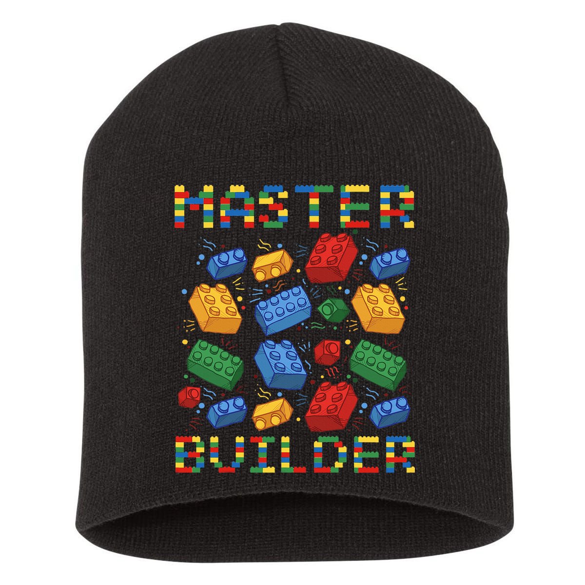 Master Builder Funny Building Blocks Gifts Short Acrylic Beanie