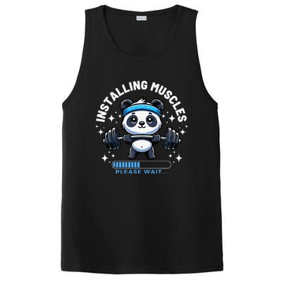 Muscle Building Fitness Panda Weight Lifting Barbell Workout PosiCharge Competitor Tank