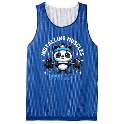 Muscle Building Fitness Panda Weight Lifting Barbell Workout Mesh Reversible Basketball Jersey Tank