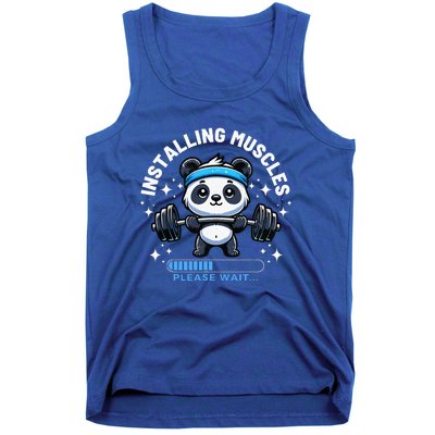 Muscle Building Fitness Panda Weight Lifting Barbell Workout Tank Top