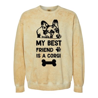 My Best Friend Is A corgi funny corgi dad corgi mom Colorblast Crewneck Sweatshirt