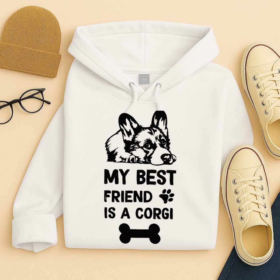 My Best Friend Is A corgi funny corgi dad corgi mom Hoodie