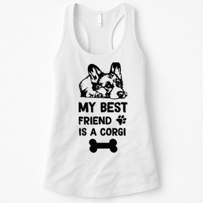 My Best Friend Is A corgi funny corgi dad corgi mom Womens Tank Top