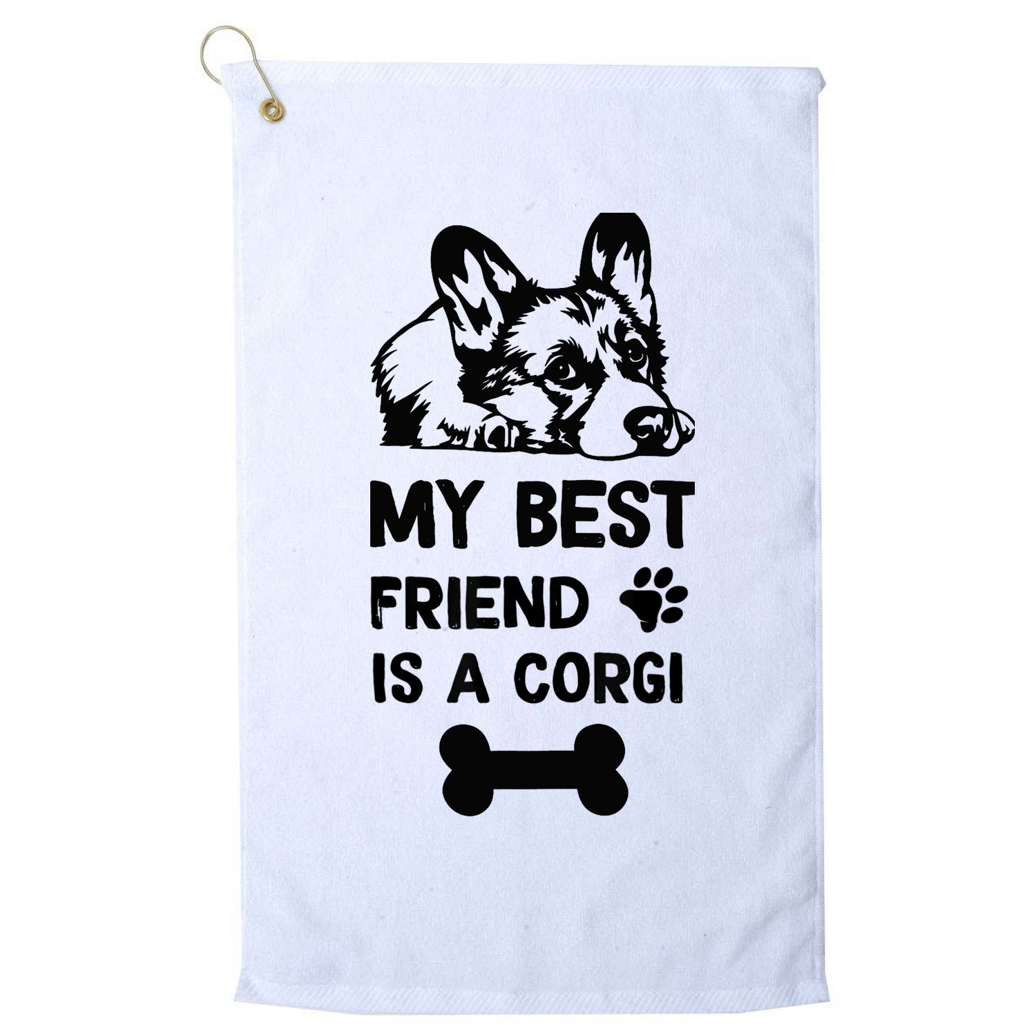 My Best Friend Is A corgi funny corgi dad corgi mom Golf Towel
